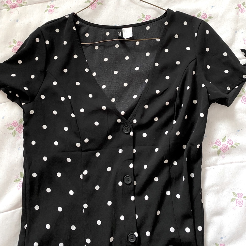 Black and white midi dress